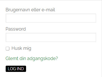 Login-felt på sjaa.dk